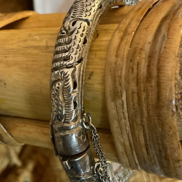 Vintage 1950s-60s antique silver hallowed bracelet. Higher purity then sterling. - Picture 4 of 5